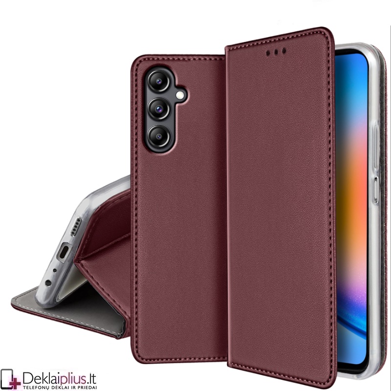 Telone dirbtinos odos dėklas - bordo spalvos (Samsung A05S) Telone dirbtinos odos dėklas - bordo spalvos (Samsung A05S)